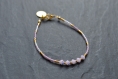 Bracelets en perles de miyuki et toupies en cristal de swarovski rose pâle, laiton doré 