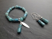 Bracelet et boucles d'oreille " samoa " agate, jaspe et apprêts argentés 