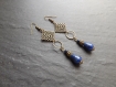 Boucles d'oreille " mirana " lapis lazuli 