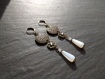 Boucles d'oreille " rania " composées de perles en verre tchèque et cristal ton blanc 