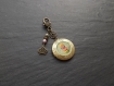 Porte clé & porte photo "macarons" composé de perles en swarovski nacré et verre tchèque 