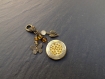 Porte clé & porte photo " liberty tournesol " composé de perles en verre tchèque et cristal 