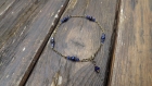 Chaîne de cheville " midnight " lapis lazuli, cristal 