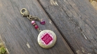 Porte clé & porte photo " maman chérie " cristal, agate, verre nacré 