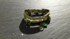 Bracelet liberty 2 tours " zoé " cristal, jade vert, feuille en verre 