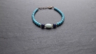Bracelet " dawn " composé de perles en howlite , lapis lazuli et amazonite