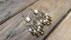 Boucles d'oreille " skull and gemstones " 
