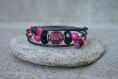 Bracelet avec une perle tissée à la main - rose 
