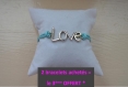 Bracelet fantaisie love bleu coton 