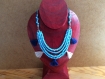 Collier de perles rondes et tubes en verre de briare style ethnique vintage 