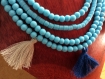 Collier de perles rondes et tubes en verre de briare style ethnique vintage 