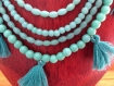 Collier de perles rondes et ovales en verre de briare style ethnique vintage 