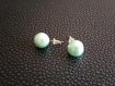 Boucles d'oreilles puces boules - perles bleu - acier inoxydable - 10mm 