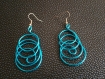 Boucles d'oreilles spirales boucles aluminium bleu 
