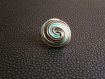 Bague aluminium couleur marron-turquoise spirale 