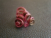 Bague aluminium marron-rose spirale 