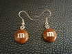 Boucles d'oreilles pendantes bonbons "m" marron 