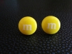 Boucles d'oreilles puces bonbons "m" jaune 