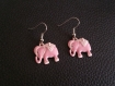 Boucles d'oreilles enfants éléphants roses 