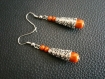 Boucles d'oreilles pendantes perles magiques gouttes scintillantes oranges 