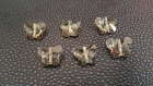 6x perles cristal de bohème papillons facettés gris fumé métallisé 15mm x 12mm 