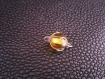 Perle artisanale verre tchèque fil argenté jaune 