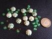 Perles acrylique vertes et blanches lot 