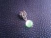 Pendentif perle oeil de chat vert d'eau 25mm 