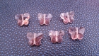 6x perles cristal de bohème papillons facettés rose 15mm x 12mm 