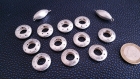Perles rondes creuse métal argent 18mm et connecteurs formes longues 27mm x 8mm 