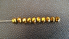 10x perles cristal de bohème dorés à facettes 8mm x 6mm 