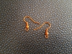 1 paire de supports crochets boucles d'oreilles métal orange 