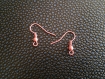 1 paire de supports crochets boucles d'oreilles métal rose 