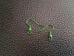 1 paire de supports crochets boucles d'oreilles métal vert 