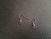 1 paire de supports crochets boucles d'oreilles métal violet 