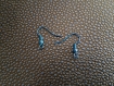 1 paire de supports crochets boucles d'oreilles métal bleu 