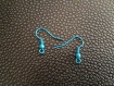 1 paire de supports crochets boucles d'oreilles métal bleu clair 