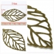 10x estampes pendentifs feuilles filigrane bronze 54x32mm 
