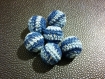 Grosse perle recouverte au crochet perle crochetée env. 22mm bleu bleu 