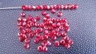 79x perles cristal de bohème rouge 6mm x 4mm 