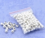 10 perles métal argentées rondes lisses 6mm 
