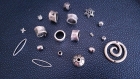 Perles et pendentifs métal argent assortiment 