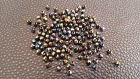 50x perles cristal de bohème rondes noires irisé 3mm 
