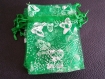 5x sachets/ pochettes sacs verts et papillons argentés 7x9cm x5 