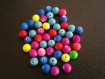 48x perles fluo rondes acrylique 8mm 