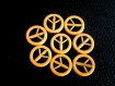 8x perles symbole de paix acrylique couleur orange 17mm x 3mm 