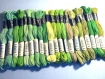 20x échevettes 100% coton marque anchor camaïeu de vert 