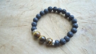 Bracelet lithothérapie-bracelet homme- bracelet perles de lave et oeil du tigre- bracelet pierres de gemmes homme- cadeau fête des 