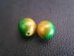 Perle magique miracle ronde vert et jaune 16mm 