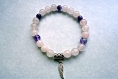 Bracelet mala-bracelet lithothérapie-bracelet perle de quartz roseet améthyste 